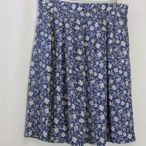 Worthington, Size 18, Blue skirt with White Floral Designs